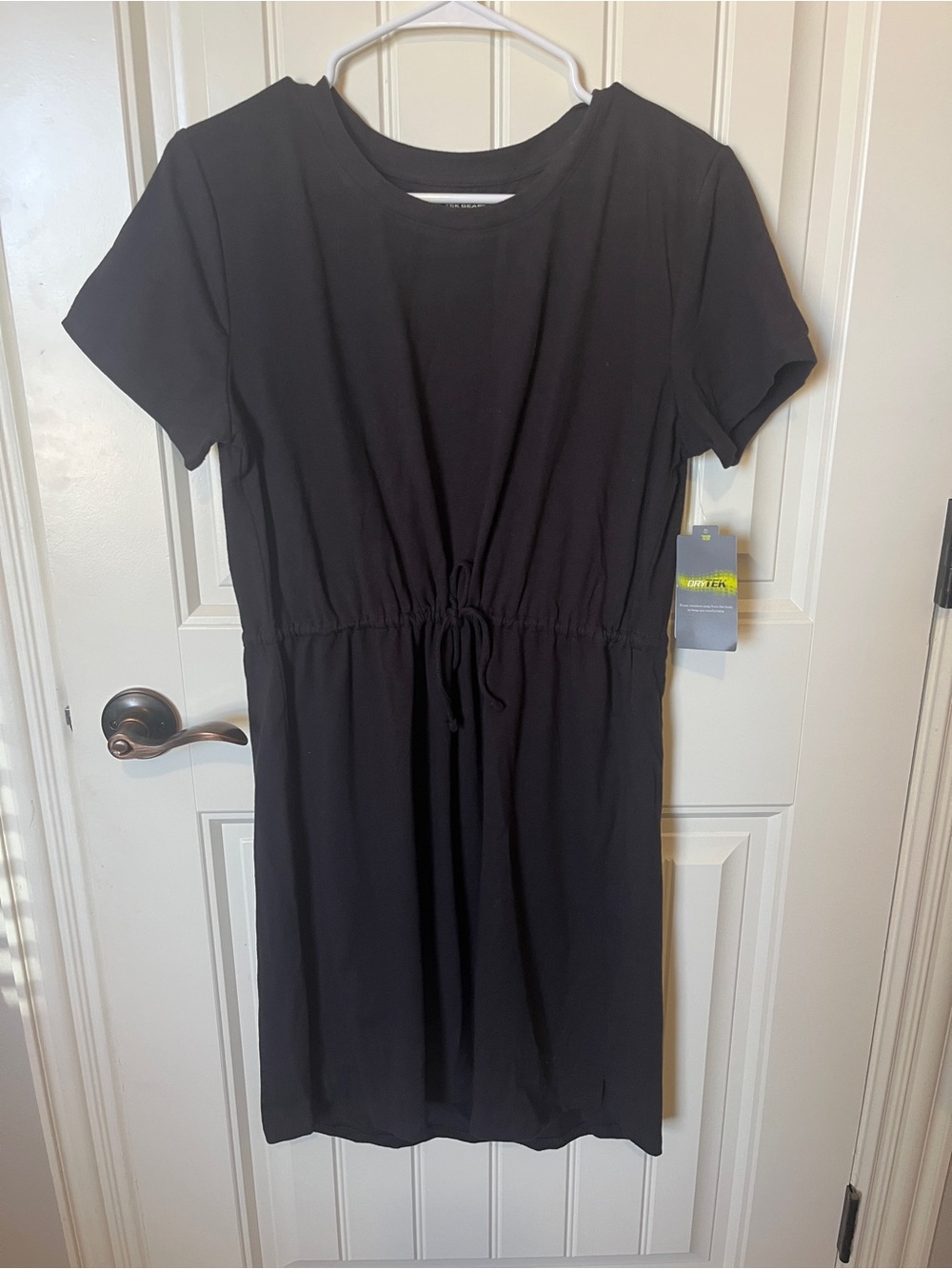 tek gear Black Short-Sleeve Drawstring Mini Dress